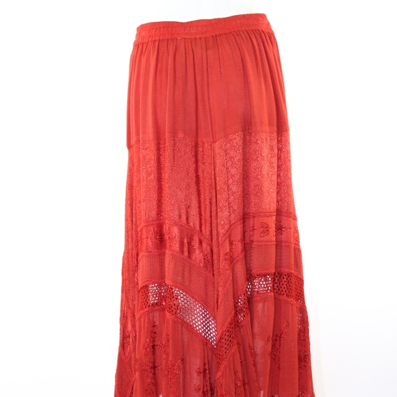 Mamta Women's One Size Maxi Skirt- Burnt Orange - Picture 4 of 6